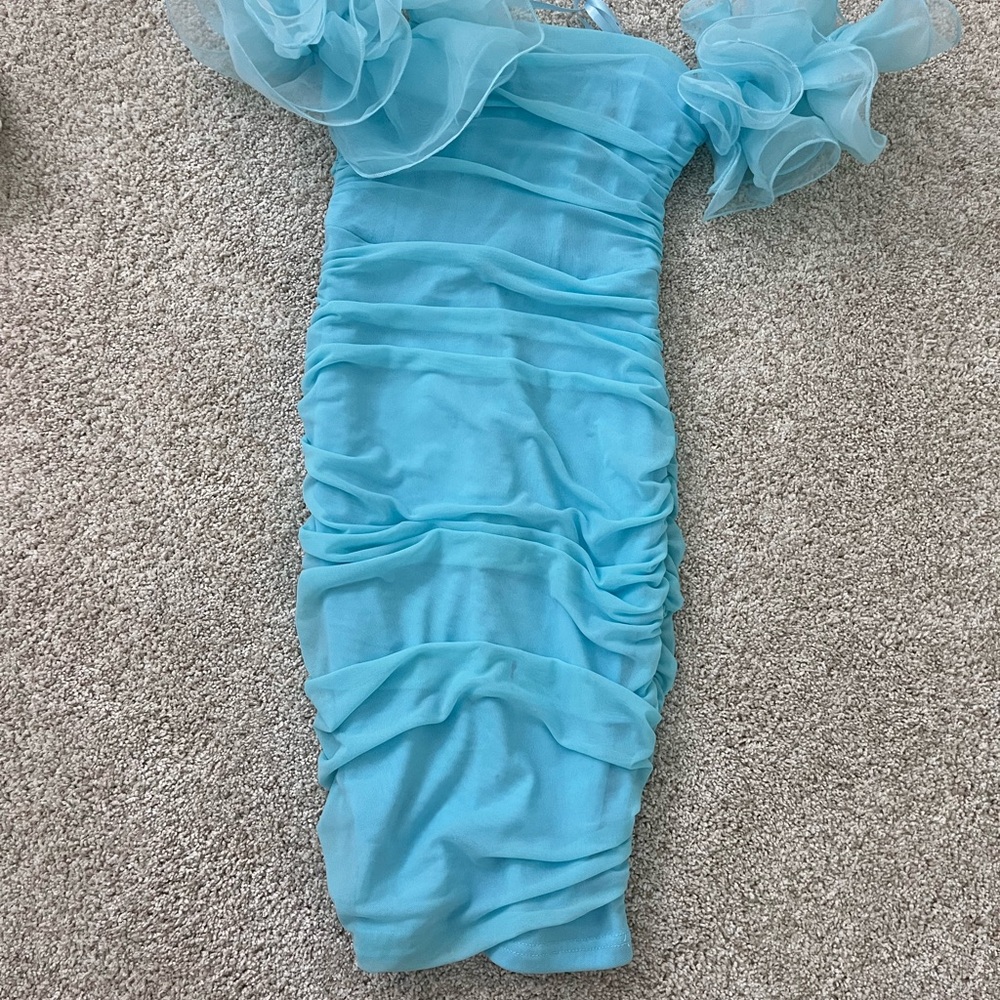 Selfie Leslie Baby Blue Ruffle Dress